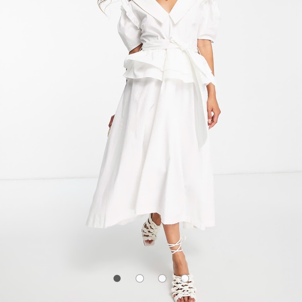 Elegant White Ruffled Dress